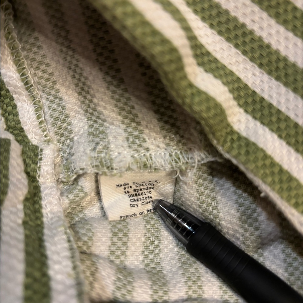 Anthropology Pins and Needles Pleated Miniskirt Green and White Stripes Size 4 - Picture 4 of 8